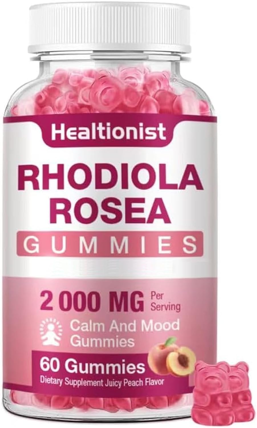 Rhodiola Gummies - Rhodiola Supplements, Non GMO, 60 Vegetarian Chewable Tablets