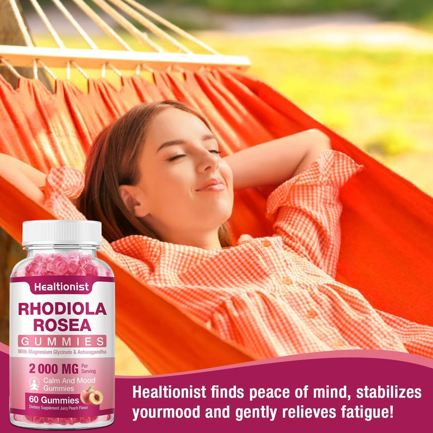 Rhodiola Gummies - Rhodiola Supplements, Non GMO, 60 Vegetarian Chewable Tablets