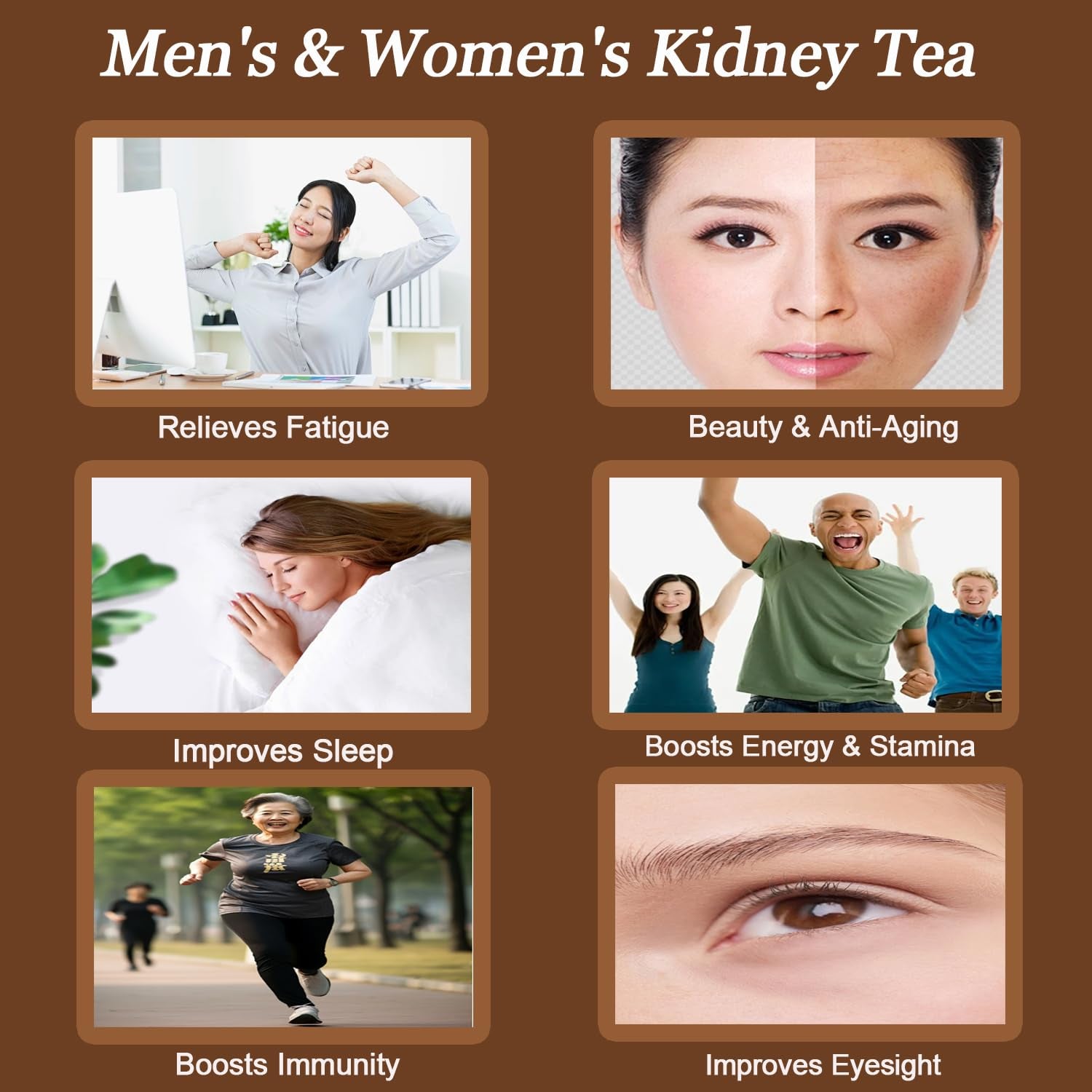 Ginseng Five Treasures Tea - Kidney Tea Formula Ginseng Six Treasure 6 Ingredients Wubao Herbal Red Date Natural Chinese Cleanse for Men Women (2Pack-50Bags)