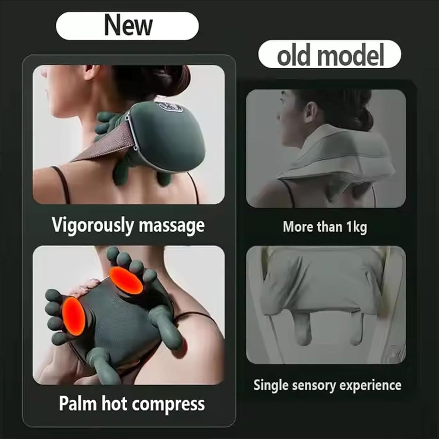 New Neck Massager Kneading Shiatsu Shawl Neck and Shoulder Massager Imitating Human Manual Massage Fatigue Relief Relax