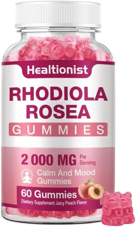 Rhodiola Gummies - Rhodiola Supplements, Non GMO, 60 Vegetarian Chewable Tablets