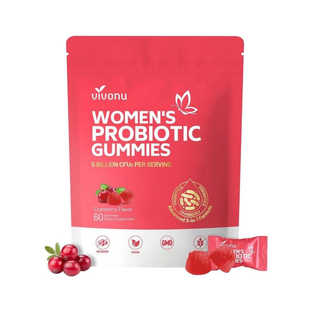Vaginal Women Probiotic Feminine Balance PH Cranberry Gummies for Healthy 60Pcs-