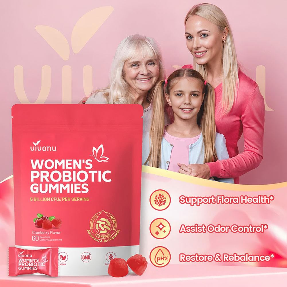 Vaginal Women Probiotic Feminine Balance PH Cranberry Gummies for Healthy 60Pcs-
