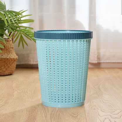 Contrast color ring without lid plastic trash can household lazy self-extracting garbage bag plastic bucket