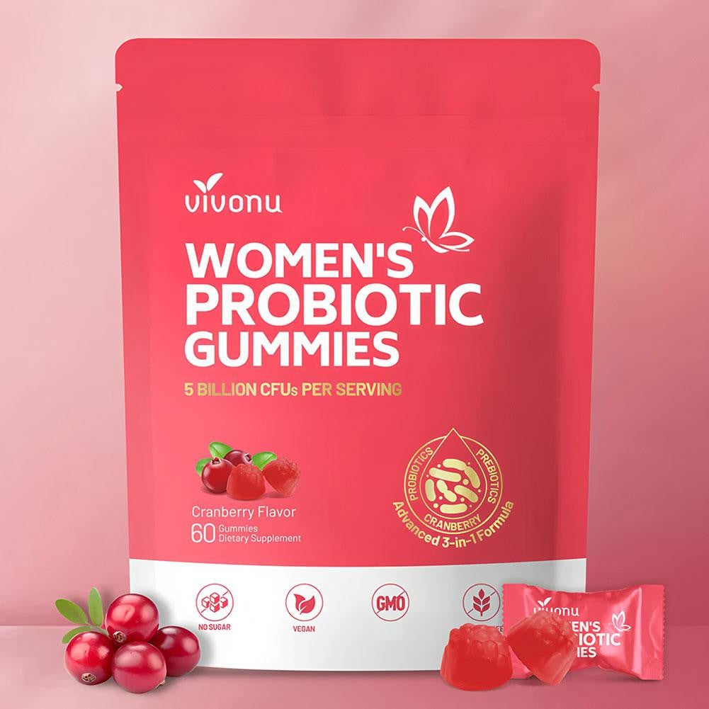 Vaginal Women Probiotic Feminine Balance PH Cranberry Gummies for Healthy 60Pcs-