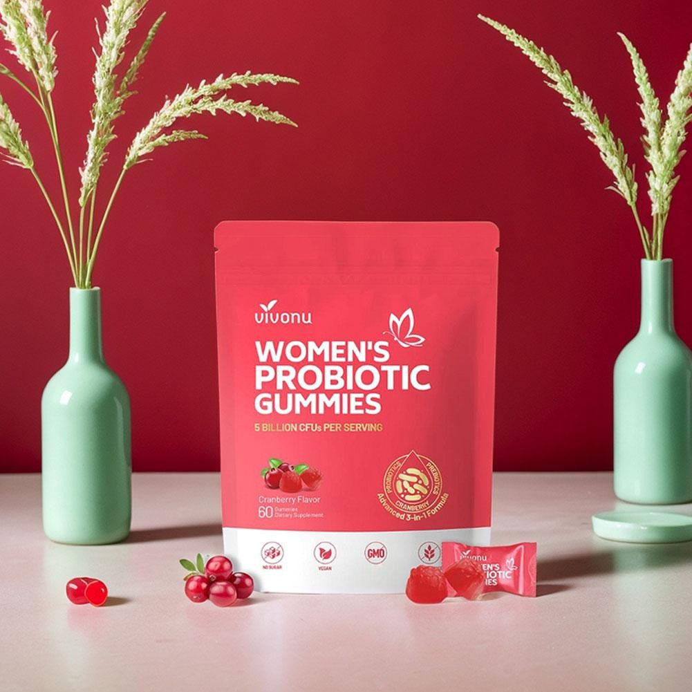 Vaginal Women Probiotic Feminine Balance PH Cranberry Gummies for Healthy 60Pcs-